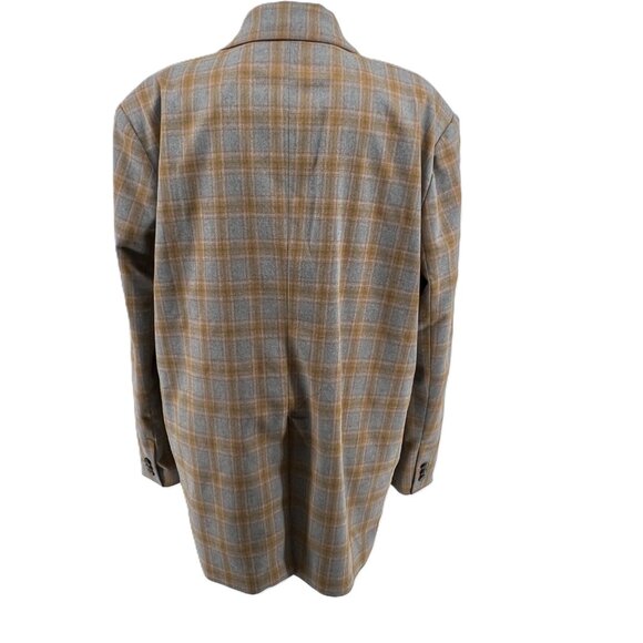 🧥 Steve Madden Women's Oversized Double Breasted Plaid Blazer Jacket – Size L - Picture 5 of 12